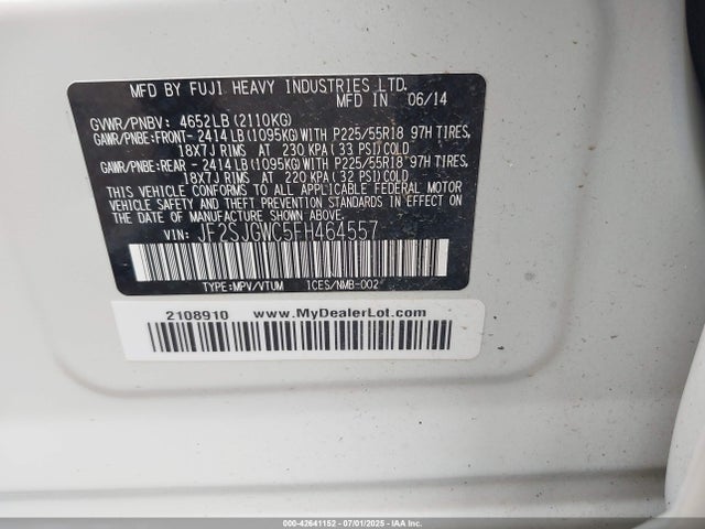 JF2SJGWC5FH464557 Subaru 2.0l turbo u4