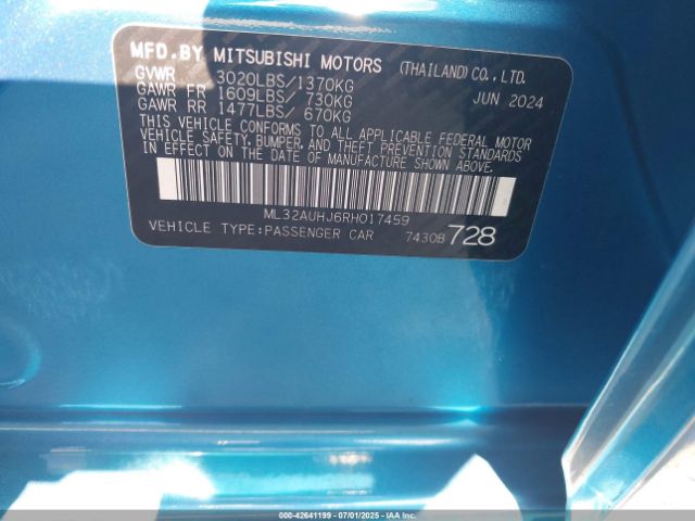2024 MITSUBISHI MIRAGE ML32AUHJ6RH017459 Photo 8