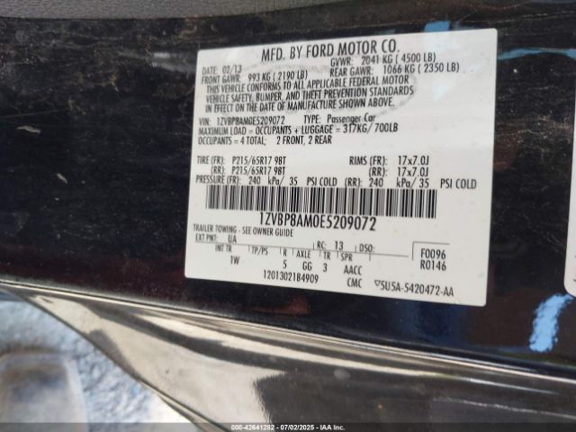 2014 FORD MUSTANG 1ZVBP8AM0E5209072 Photo 8