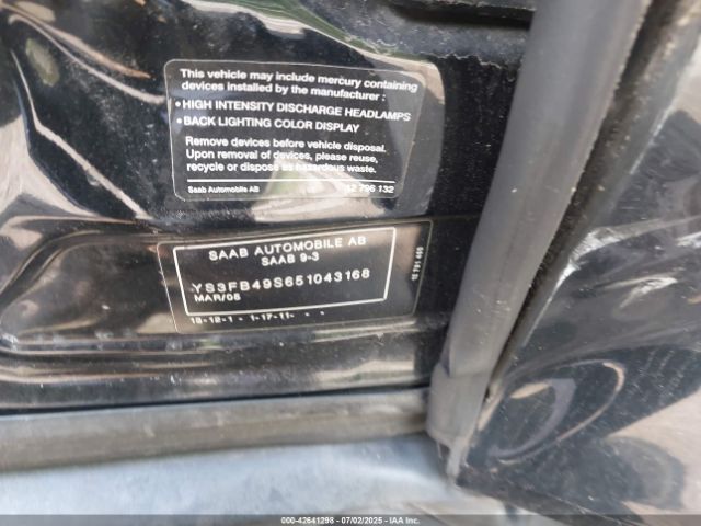 2005 SAAB 9-3 YS3FB49S651043168 Photo 8