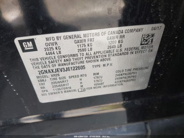 2018 CHEVROLET EQUINOX 2GNAXJEV3J6122605 Photo 8