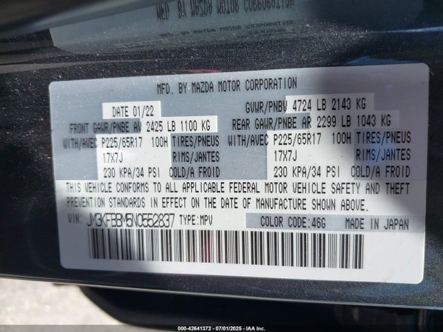 Mazda py cylinder deactiviation 2022 JM3KFBBM5N0552837 Image 9