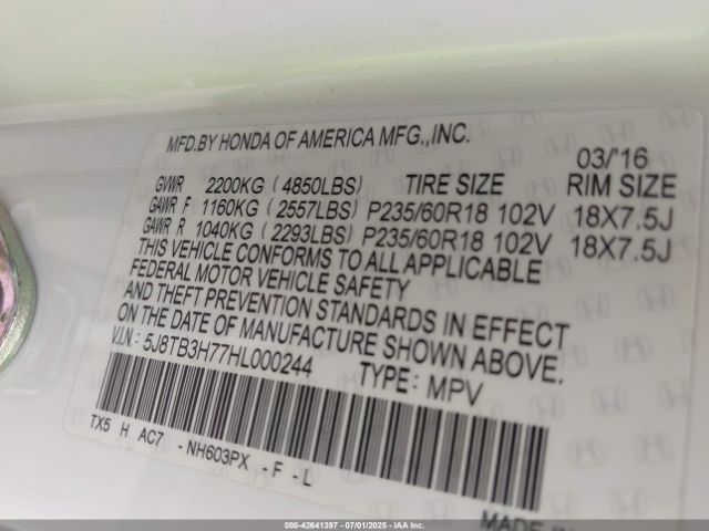 2017 ACURA RDX 5J8TB3H77HL000244 Photo 8
