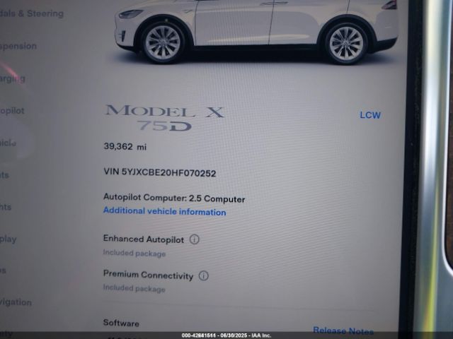 2017 TESLA MODEL X 5YJXCBE20HF070252 Photo 6