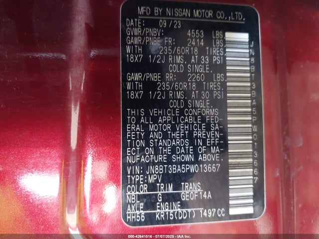 Nissan 2023 2023 JN8BT3BA5PW013667 Image 9