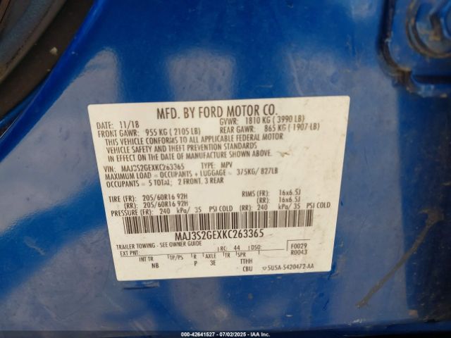 2019 FORD ECOSPORT MAJ3S2GEXKC263365 Photo 8