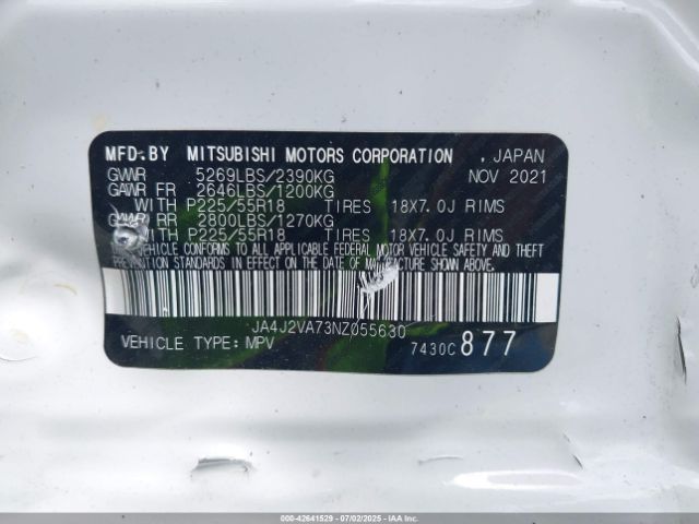 2022 MITSUBISHI OUTLANDER PHEV JA4J2VA73NZ055630 Photo 8