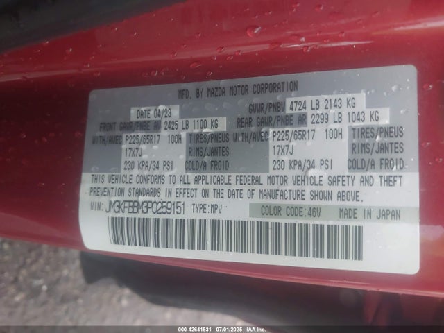 Mazda pyud 2023 JM3KFBBM3P0259151 Image 9