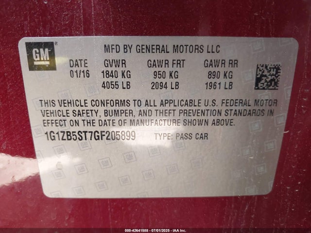 1G1ZB5ST7GF205899 Chevrolet lfv - di: direct injection, vvt, gen1 gmna