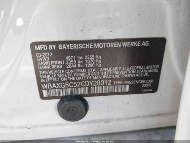 2012 BMW 528I WBAXG5C52CDY28012 Photo 8