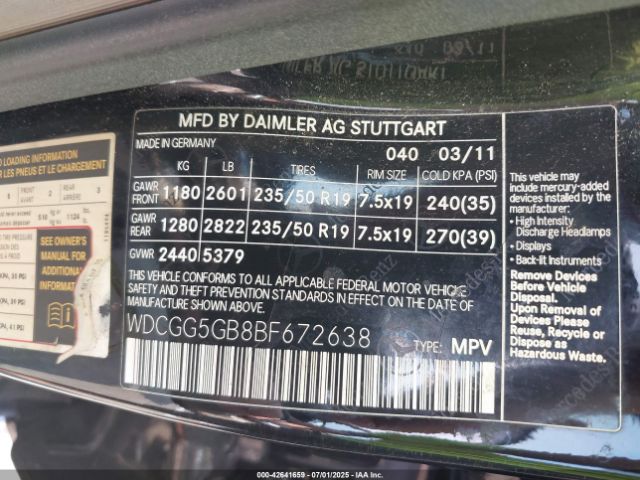 2011 MERCEDES-BENZ GLK 350 WDCGG5GB8BF672638 Photo 8