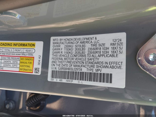 5J6RS6H80SL029704 Honda lfc3