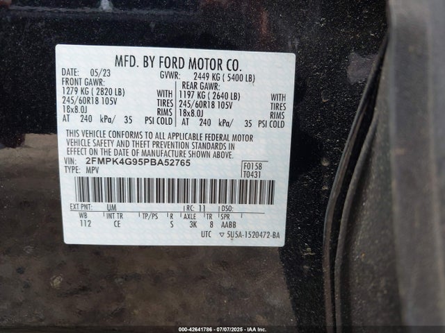 Ford gtdi 2023 2FMPK4G95PBA52765 Image 9