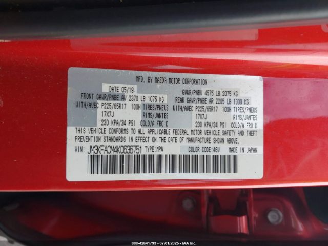 2019 MAZDA CX-5 JM3KFACM4K0636751 Photo 8