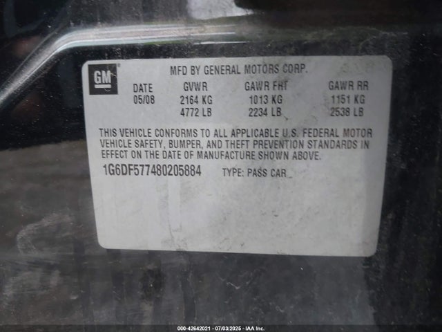 2008 CADILLAC CTS 1G6DF577480205884 Photo 8