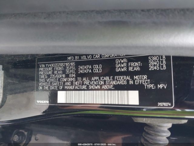 2011 VOLVO XC60 YV4902DZ6B2185185 Photo 8