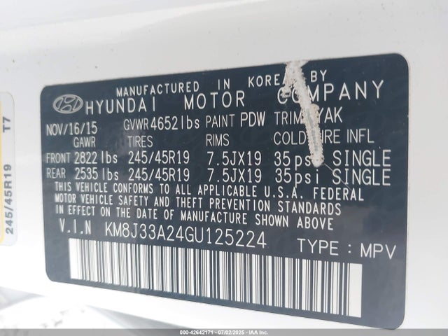 Hyundai Tucson 2016 KM8J33A24GU125224 Image 9