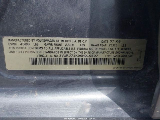 2009 VOLKSWAGEN JETTA 3VWRJ71K09M019507 Photo 8