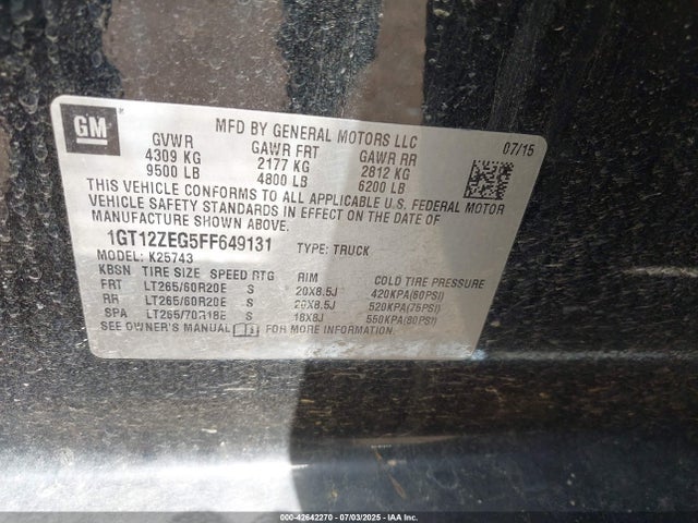 1GT12ZEG5FF649131 GMC l96