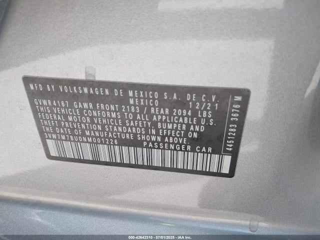 3VW7M7BU0NM001226 Volkswagen 1.5 tsi