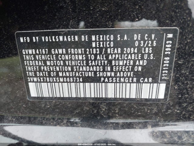 3VW5X7BUXSM068734 Volkswagen tsi