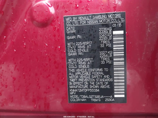 Nissan 2015 2015 KNMAT2MT0FP551184 Image 9