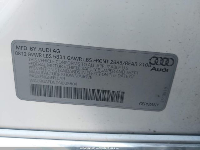 2013 AUDI A8 L WAURGAFD5DN009804 Photo 8