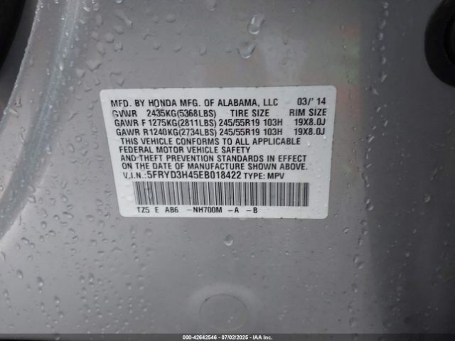 2014 ACURA MDX 5FRYD3H45EB018422 Photo 8
