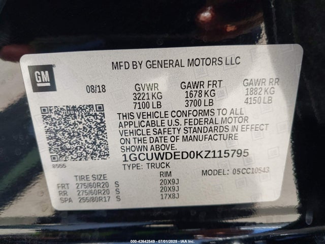 1GCUWDED0KZ115795 Chevrolet l84 - di, dfm, alum, gen 5, var 2