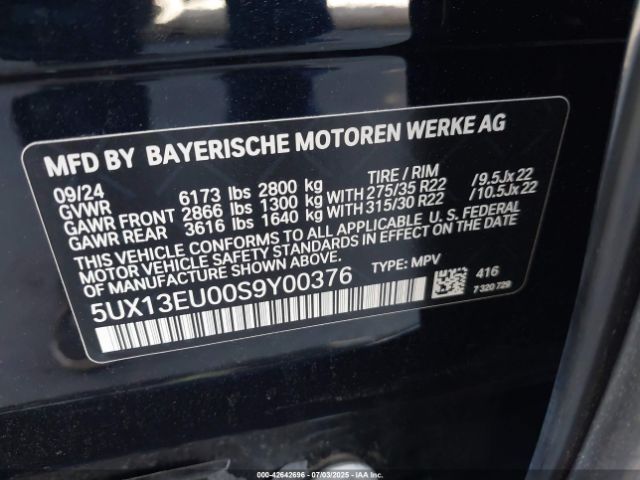 2025 BMW X5 5UX13EU00S9Y00376 Photo 8