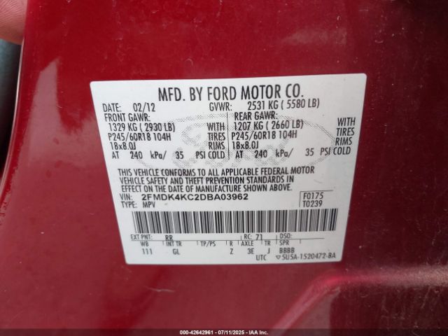 2013 FORD EDGE 2FMDK4KC2DBA03962 Photo 8