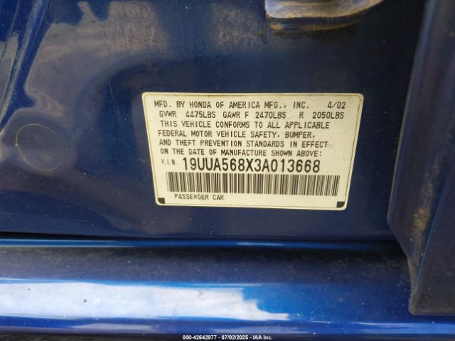 2003 ACURA TL 19UUA568X3A013668 Photo 8