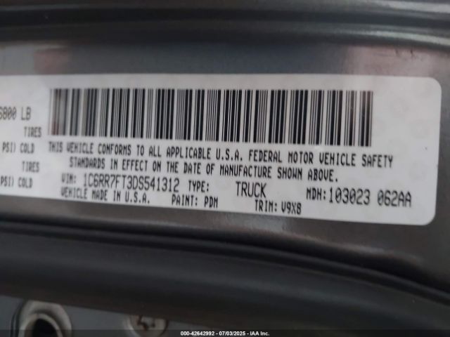2013 RAM 1500 1C6RR7FT3DS541312 Photo 8