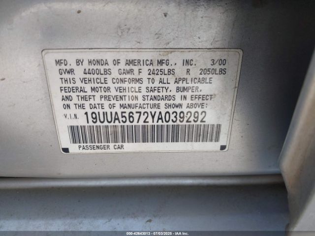 2000 ACURA TL 19UUA5672YA039292 Photo 8