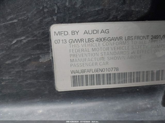2014 AUDI A4 WAUBFAFL6EN010778 Photo 8