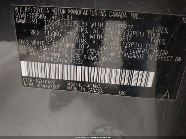 2013 TOYOTA RAV4 2T3RFREVXDW110232 Photo 8