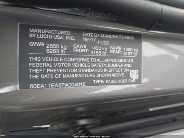 2023 LUCID AIR 50EA1TEA5PA004016 Photo 8