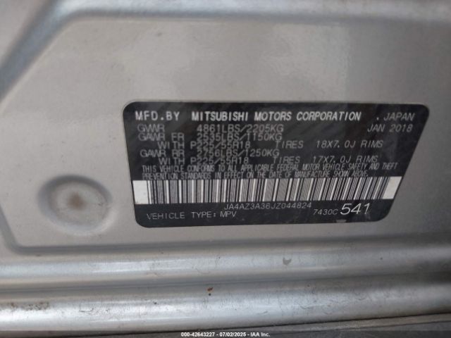 2018 MITSUBISHI OUTLANDER JA4AZ3A36JZ044824 Photo 8