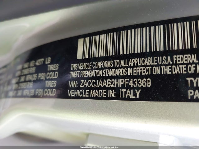 Jeep Renegade 2017 ZACCJAAB2HPF43369 Image 9