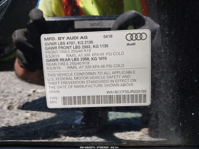 2018 AUDI Q3 WA1BCCFS5JR033190 Photo 8