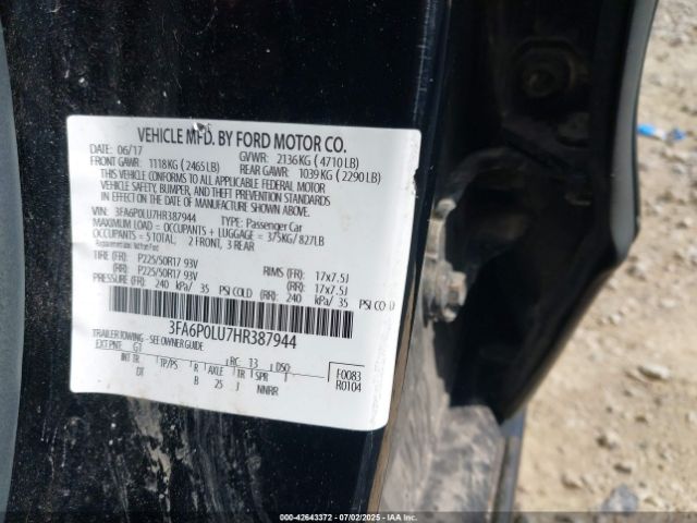 2017 FORD FUSION HYBRID 3FA6P0LU7HR387944 Photo 8