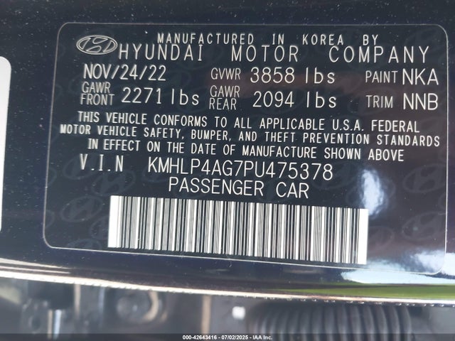 Hyundai mpi nu pe 2023 KMHLP4AG7PU475378 Image 9
