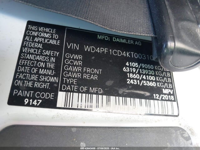 WD4PF1CD4KT003105 Mercedes-Benz om 642 with brake assist