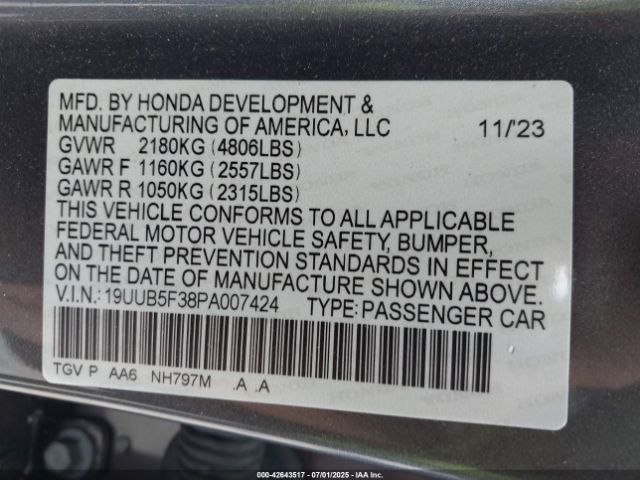 2023 ACURA TLX 19UUB5F38PA007424 Photo 8
