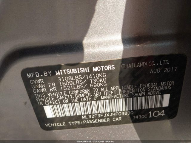 2018 MITSUBISHI MIRAGE G4 ML32F3FJXJHF03830 Photo 8