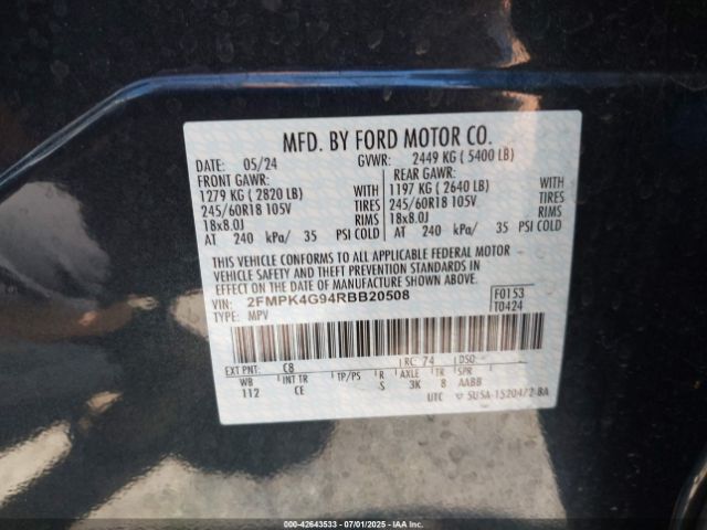 2024 FORD EDGE 2FMPK4G94RBB20508 Photo 8