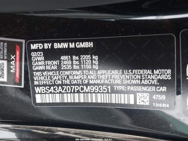 WBS43AZ07PCM99351 BMW 2023