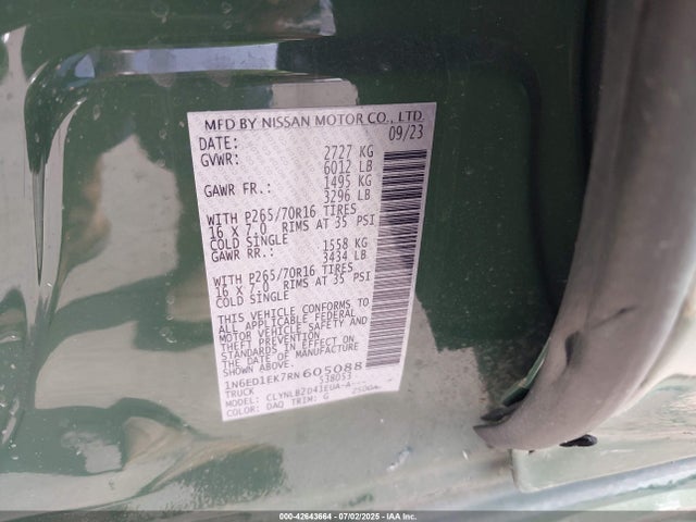 Nissan Frontier 2024 1N6ED1EK7RN605088 Image 9