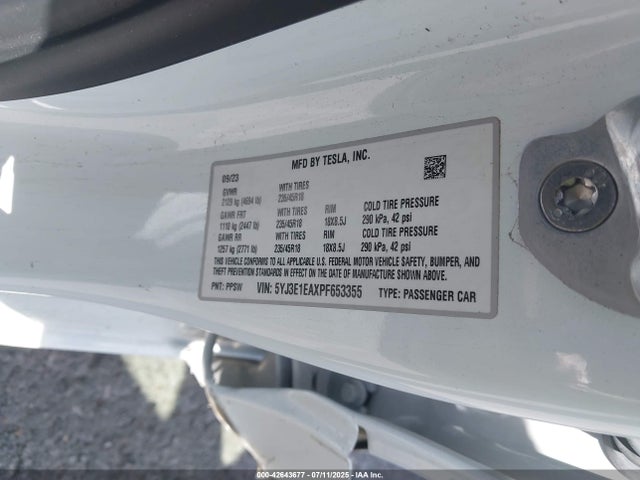 2023 TESLA MODEL 3 5YJ3E1EAXPF653355 Photo 8