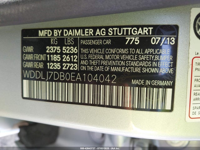 Mercedes-Benz Cls-Class 2014 WDDLJ7DB0EA104042 Image 9